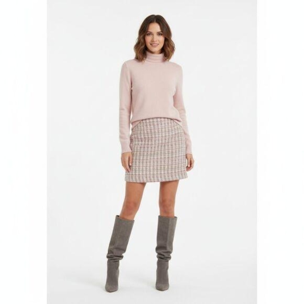 House Of Harlow Pink &‎ White Plaid Tweed Woven Mini Skort Size M - Picture 8 of 8